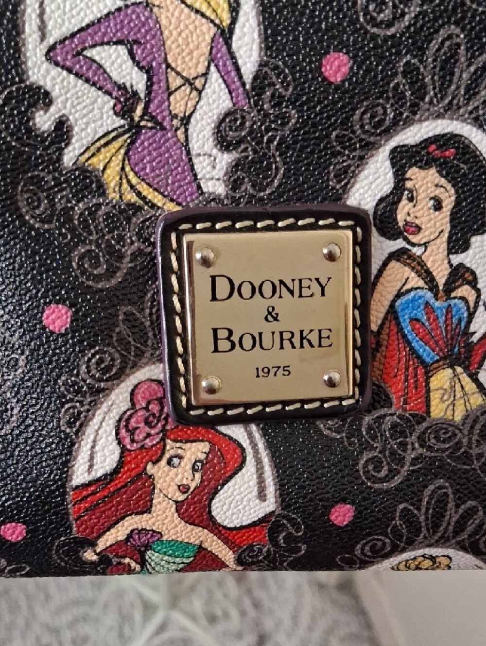 Dooney & Bourke Black Disney Princess Print Tote - Picture 2 of 9